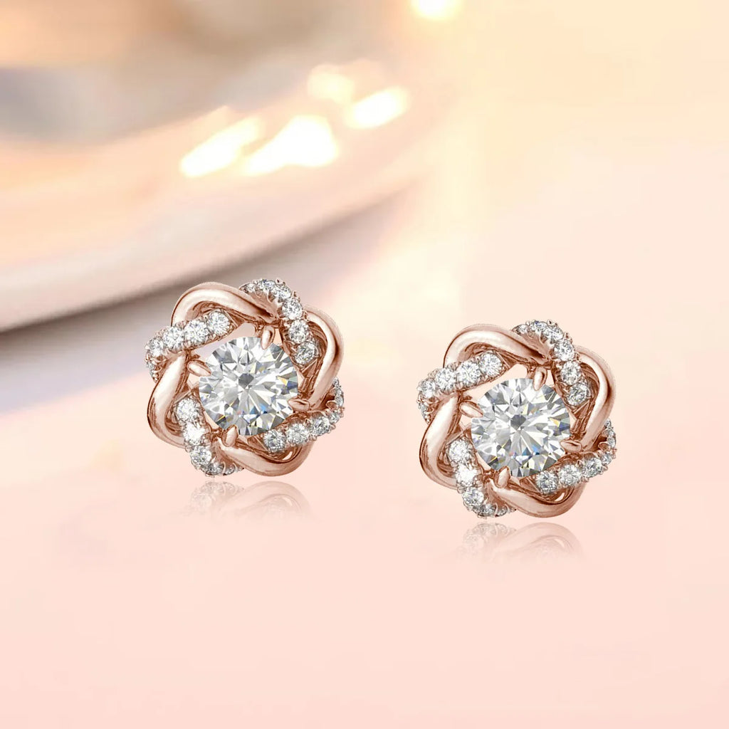 Moissanite Earrings Studs Pure 925 Silver Certificated 2 Carat 6.5mm