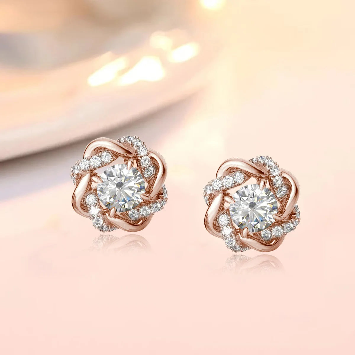 Moissanite Earrings Studs Pure 925 Silver Certificated 2 Carat 6.5mm