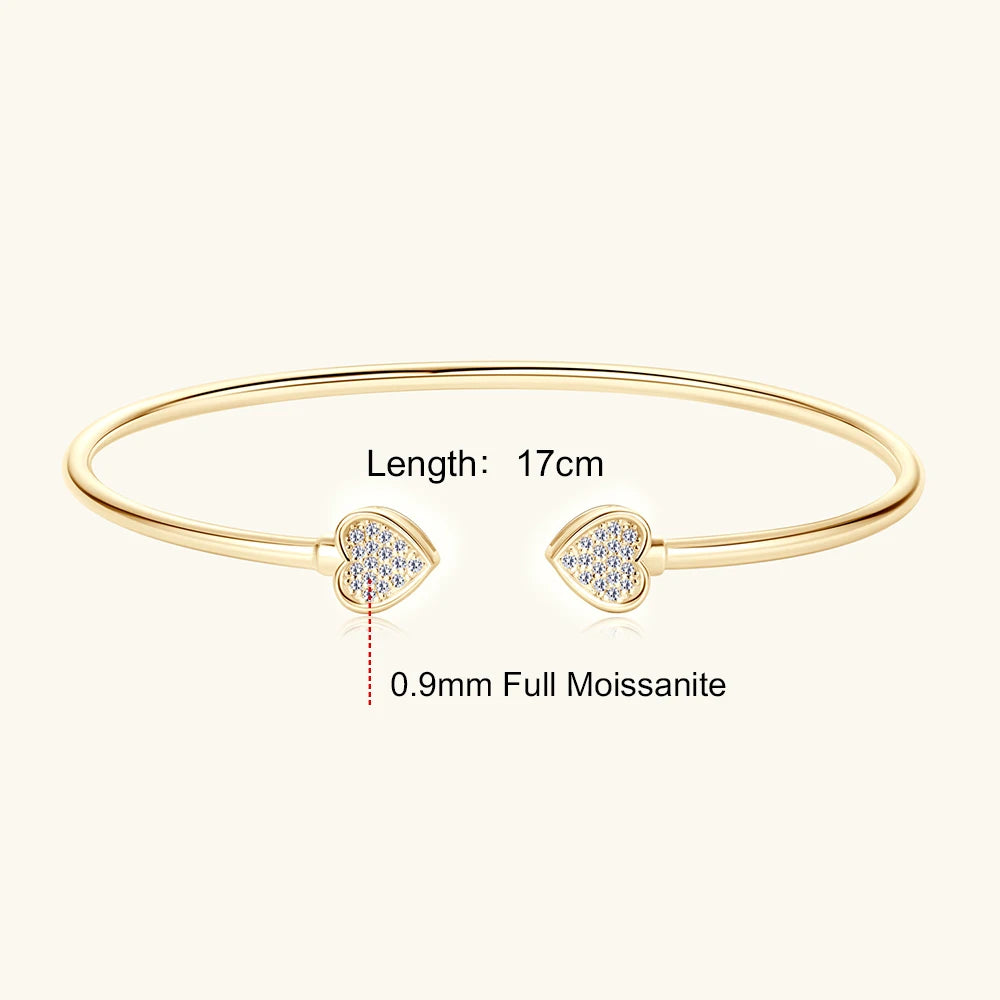 Moissanite Bangle Bracelet 18K Gold Plated 925 Sterling 0.5CT Silver Classic Bangle Bezel Set Diamond Bracelet for Women Gifts