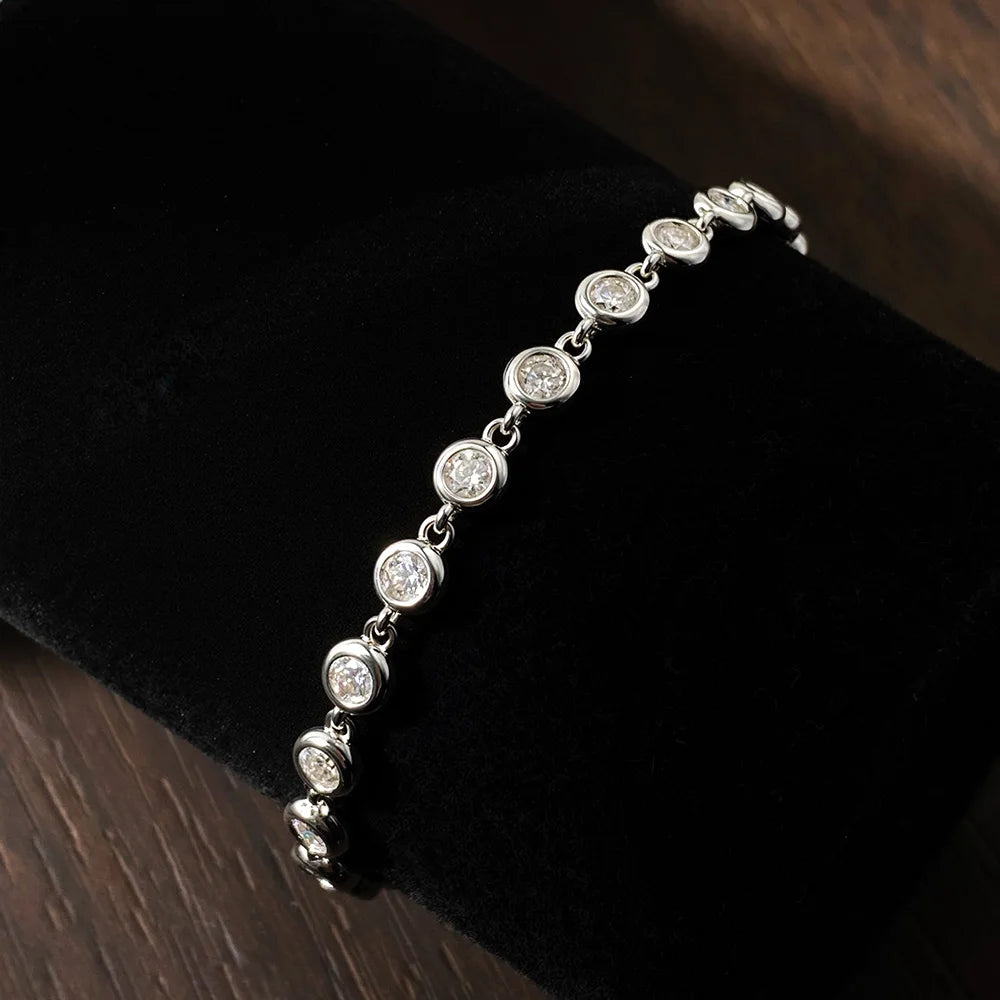 Moissanite Tennis Bracelet GRA Certified s925 Sterling Sliver 3mm