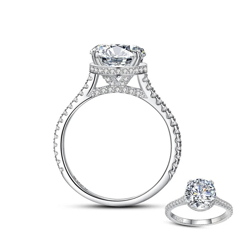 3 Carat Round Moissanite Rings