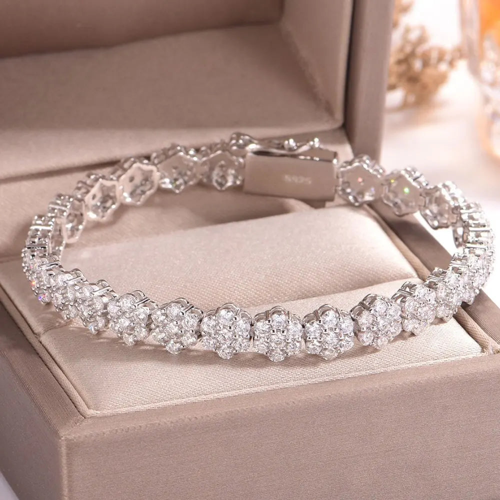 All 2mm Moissanite Tennis Bracelet Full Diamond GRA 925 Silver Plated 18k Wedding Party Jewelry Bracelets for Women Man