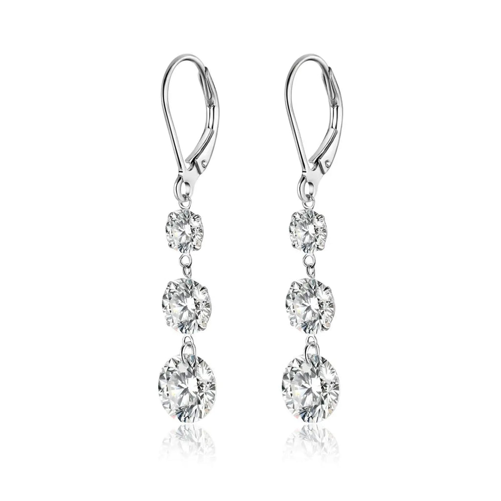 7 Carat Moissanite Dangle Earrings for Women D Color Lab Diamond Long Earring 925 Silver Hoops Wedding Engagement Fine Jewelry