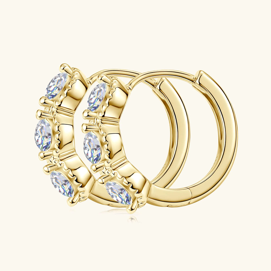 D Color Sparkling Moissanite Earrings 925 Sterling Silver Classic Shining Circle Hoop Earrings For Women Fine Jewelry