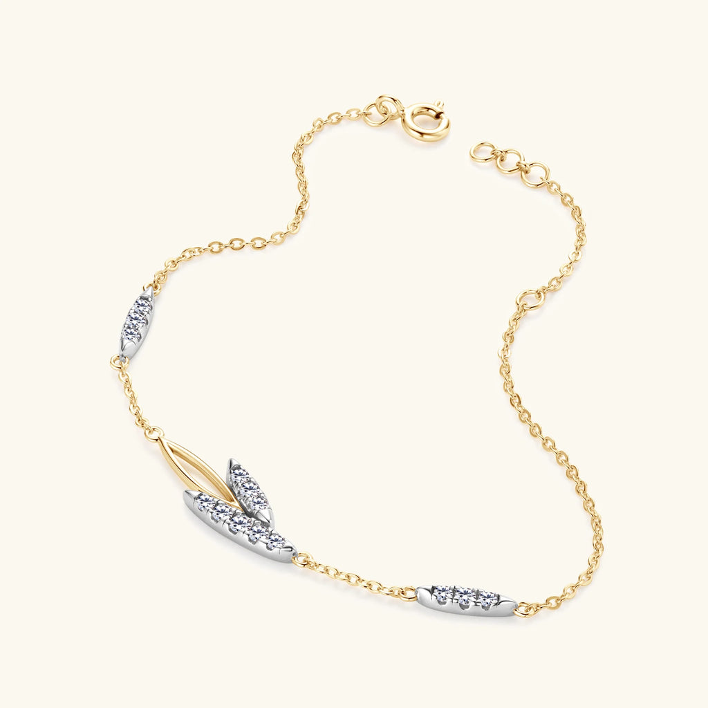 Original 925 Silver Plated 18k Gold Moissanite Bracelet for Women Girl Friendship Bracelets Charms Exquisite Jewelry Gifts