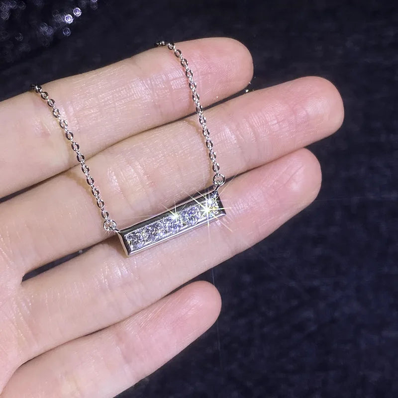 PT950 1Ct Infinity Necklace Vintage Full Diamond Collarbone Platinum Light Luxury Jewelry Hypoallergenic Women's Gift