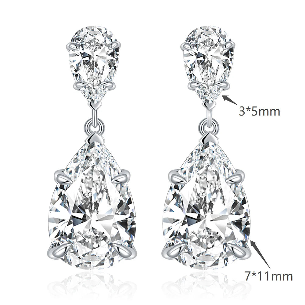 6.7cttw Full Moissanite Pendant Earrings