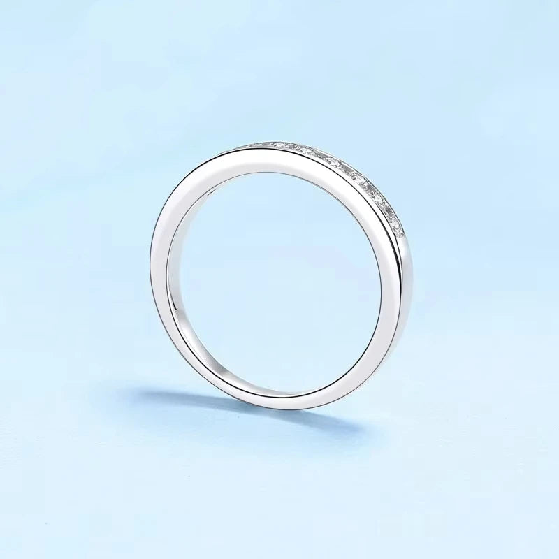 Engagement Women 18K White Gold Wedding Band 0.27CT Moissanite Diamond Girl Birthday Gift Fine Jewelry Daughter Valentine's Day