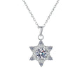 Lover Valentine's Day 18K White Gold Girl Birthday Gift Necklaces 1CT Moissanite Diamond Hexagram PT950 Women Wedding Pendant