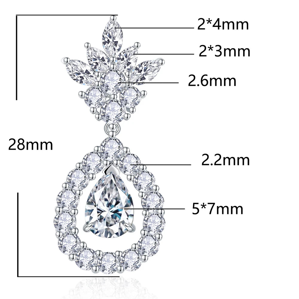 3.5cttw Full Moissanite Drop Earrings