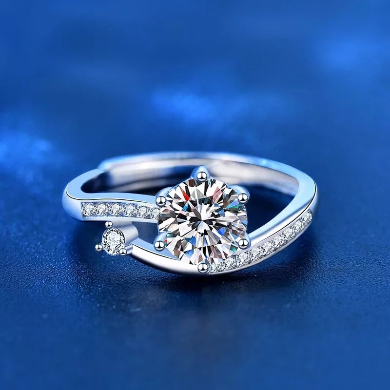 1ct Moissanite Diamond Adjustable Rings