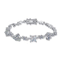 Moissanite Tennis Bracelet for Women 6.07-6.43CTTW Princess Cut Full Diamond S925 Sterling Silver Plated Platinum Bangle
