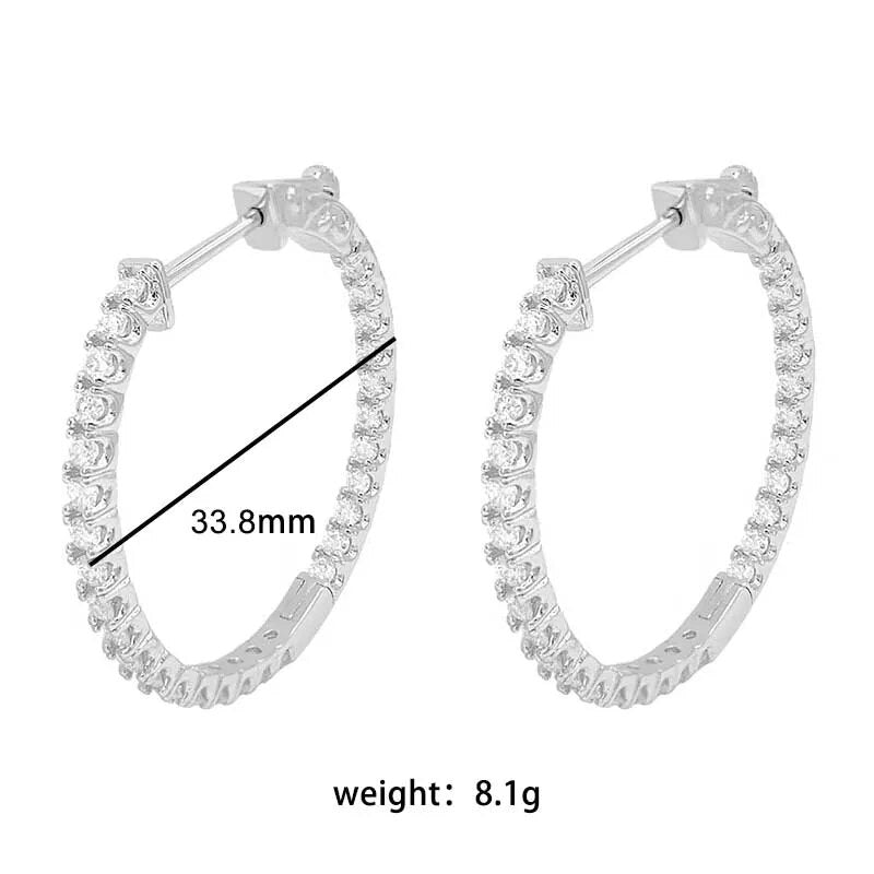 Moissanite Diamond Hoop Earrings