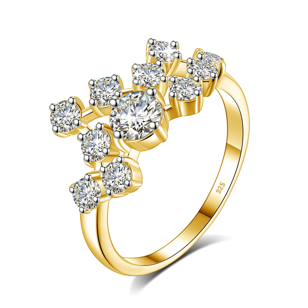 Full Moissanite Ring Woman Infinity Trend Jewelry For Engagement 1.5ct