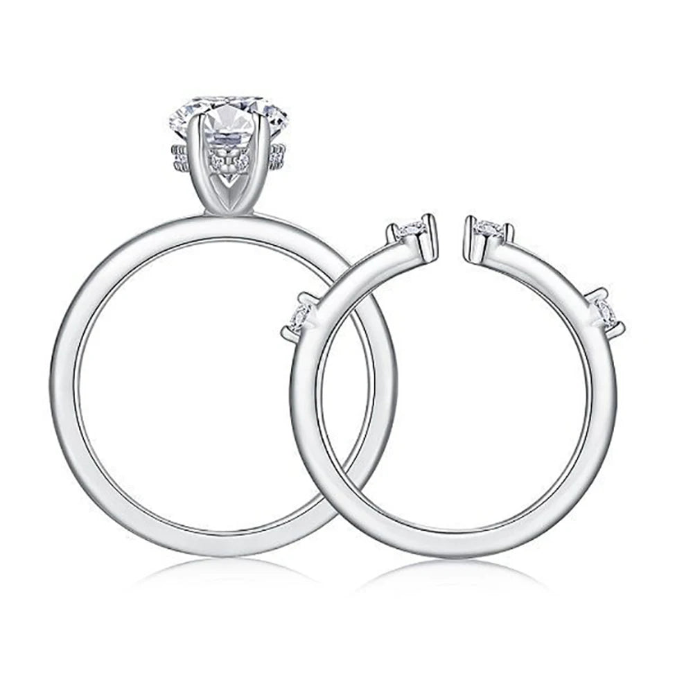 3ct Marquise D Color Moissanite Rings Set for Women Wedding Bridal 100% S925 Sterling Silver Eternity Rings Plated 18K