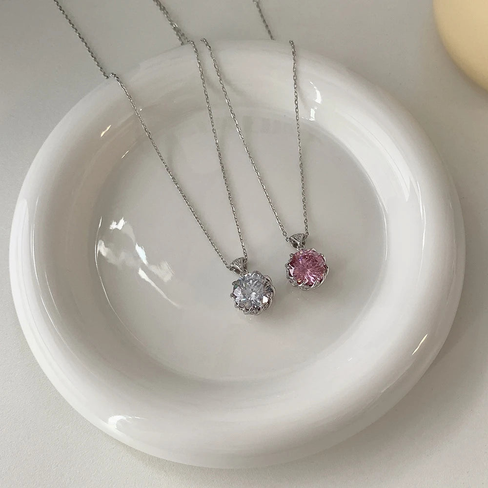 Moissanite Sparkling Pendant Necklace