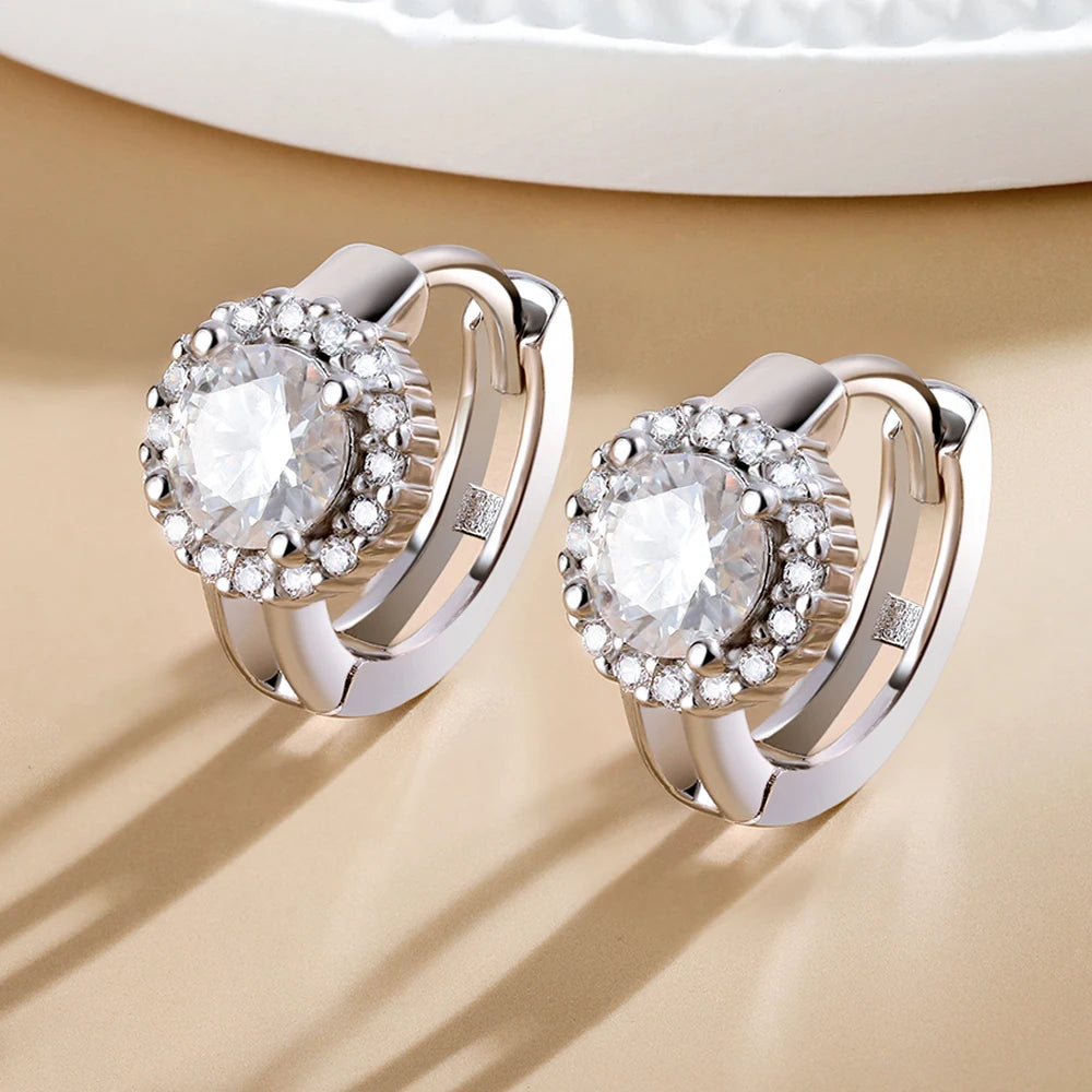 2 cttw Moissanite Hoop Earrings