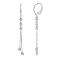 Full Moissanite Drop Earrings for Women Long Tassel Sterling Silver 925 Plated 18k Jewelry 3mm Lab Diamond GRA