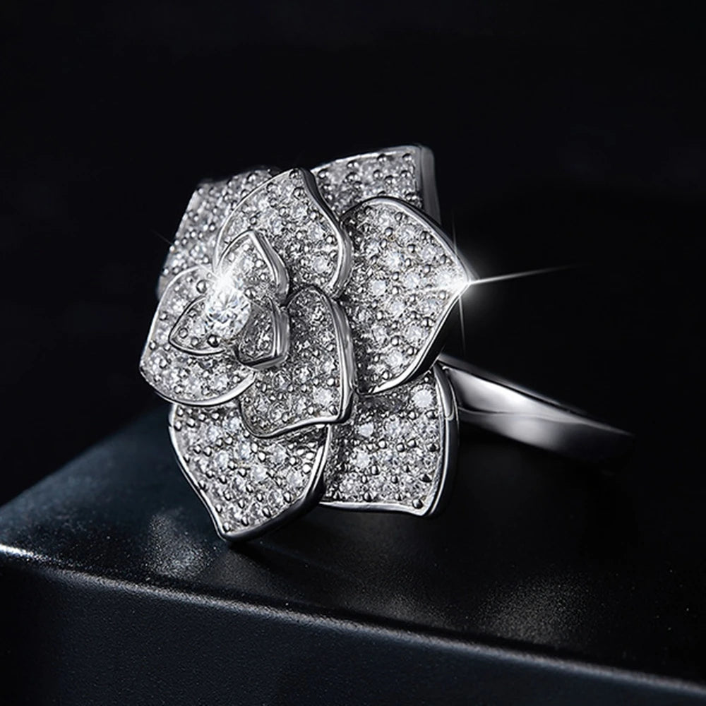 Moissanite Diamonds Anniversary Rose Rings