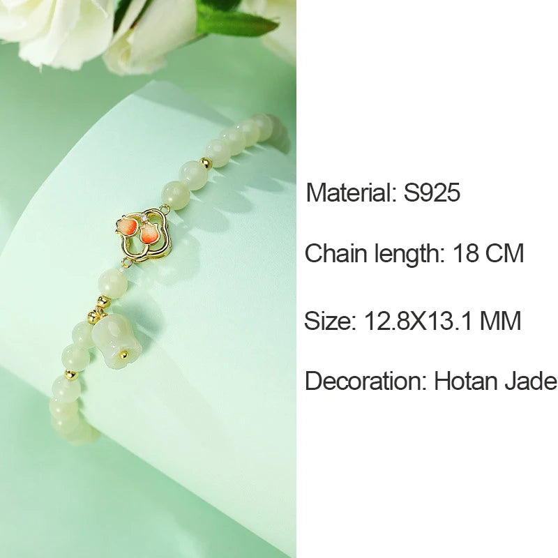 Pearl Natural Green Crystal Bracelet Good Luck Gift Women's