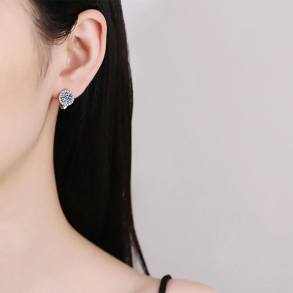 2 cttw Moissanite Hoop Earrings