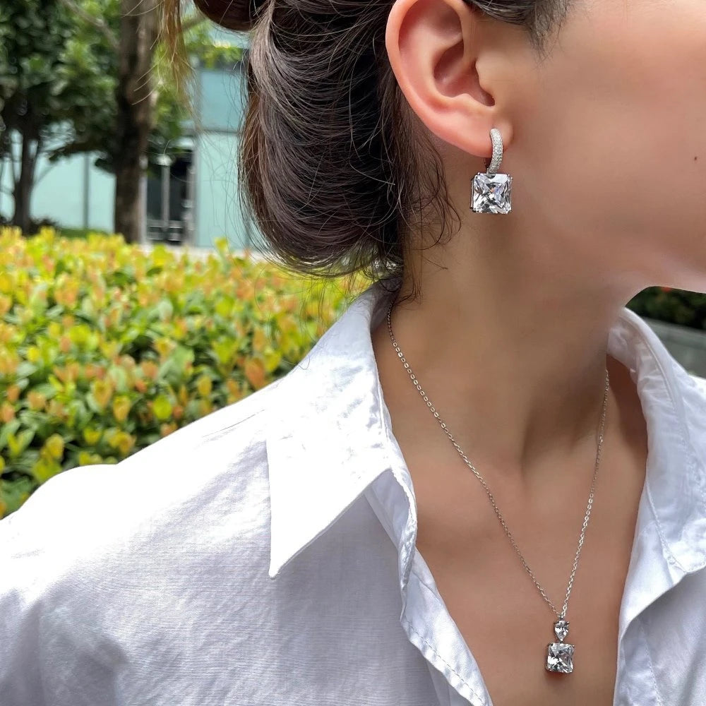 Moissanite Cocktail Drop Earrings