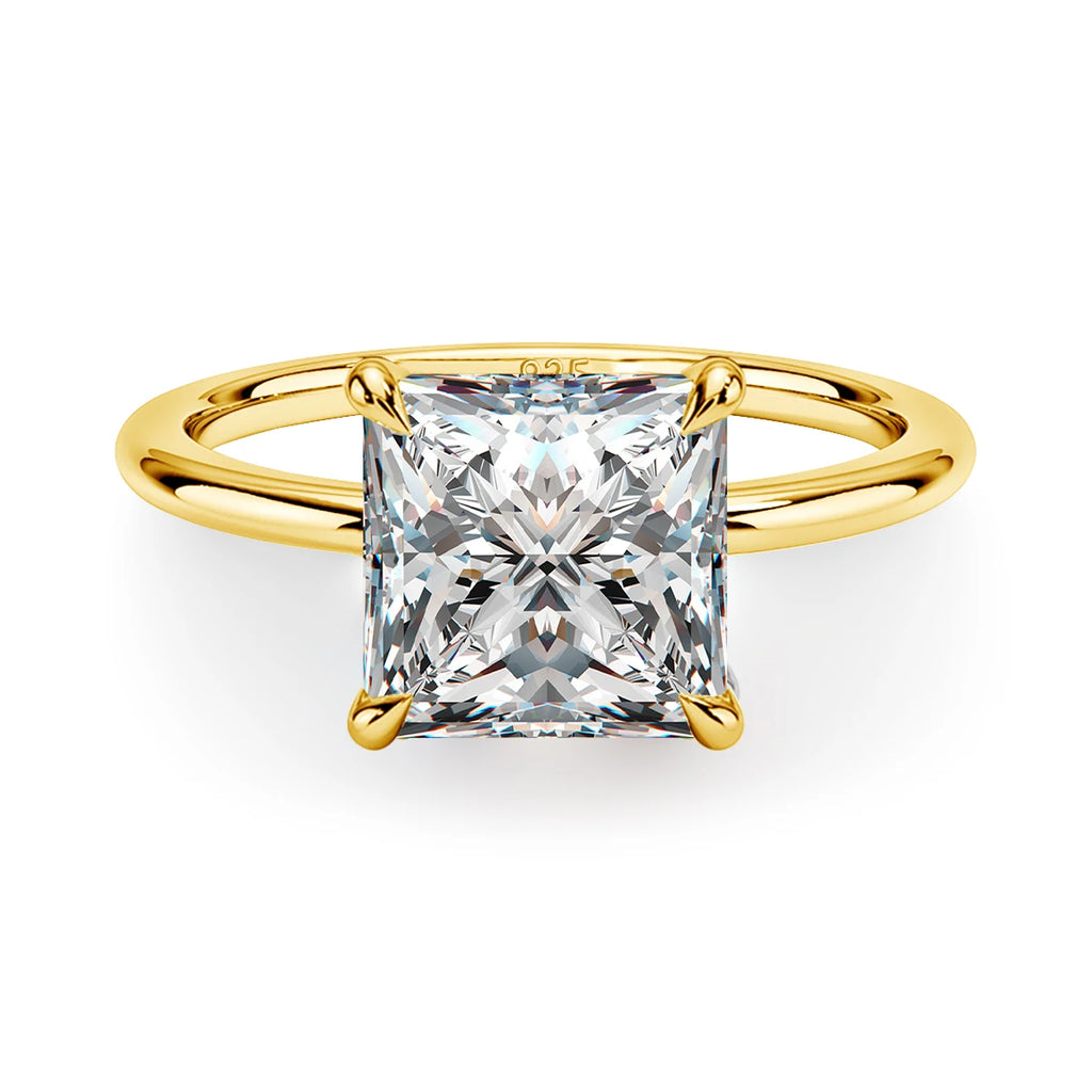 Moissanite D Color Ring For Women 925 Sterling Silver Gold Plated 1ct 2ct 3ct