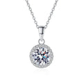 Women Valentine's Day 18K White Gold Wedding Girl Necklaces 1CT Moissanite Diamond Pendant PT950 Platinum Daughter Birthday Gift