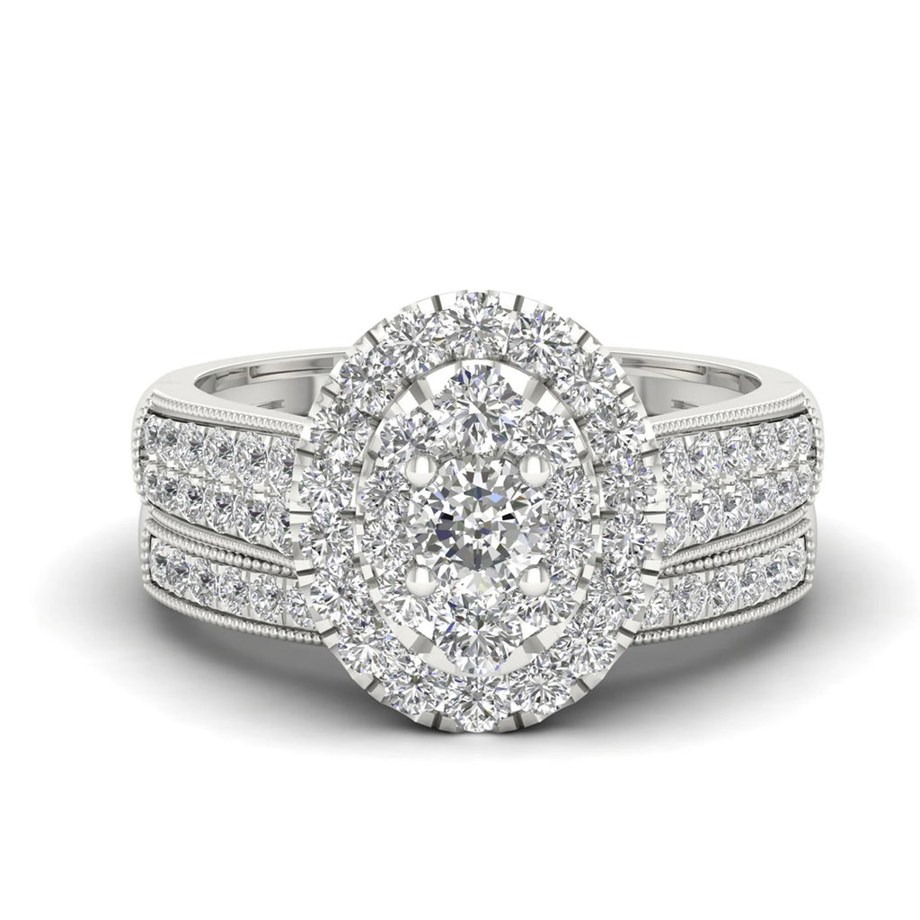 Moissanite Engagement Rings Set Bridal Jewelry 2PCS