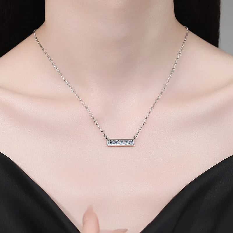 PT950 1Ct Infinity Necklace Vintage Full Diamond Collarbone Platinum Light Luxury Jewelry Hypoallergenic Women's Gift