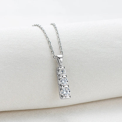 0.53cttw Moissanite Bar Necklaces