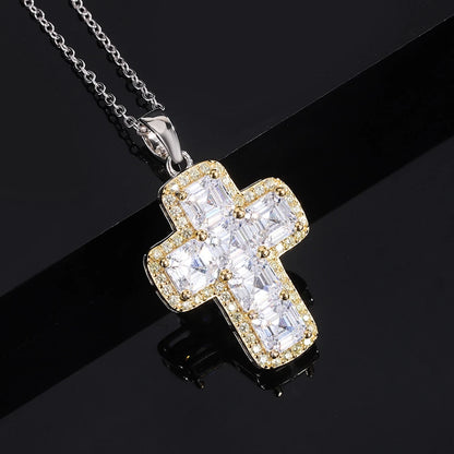 Cross Pendant Necklace Moissanite