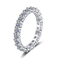 3mm 5mm D Color All Moissanite Row Rings For Women Wedding Bridal 100% S925 Sterling Silver Plated 18K Eternity Rings