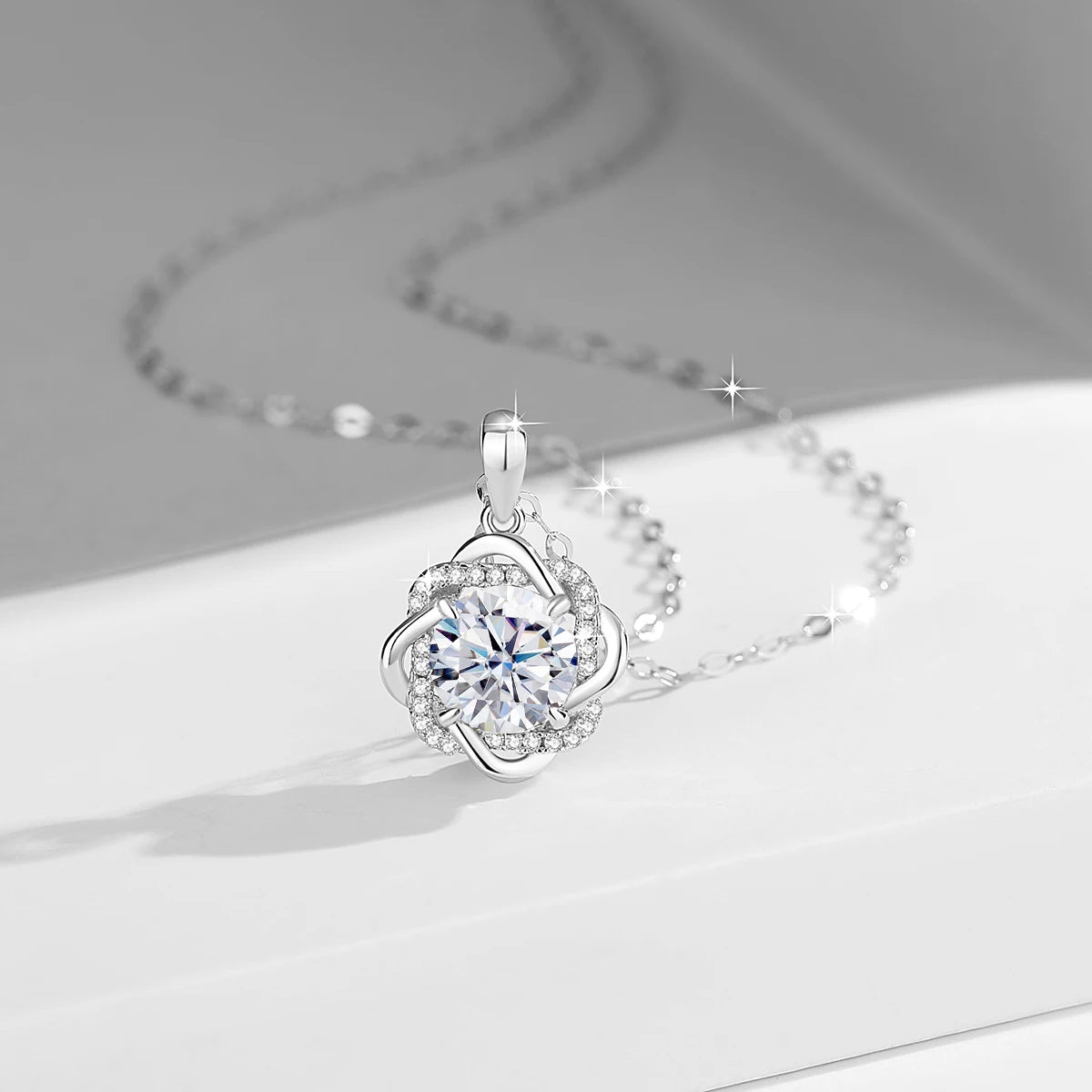 3ct Moissanite Necklace Pendant For Women Certified Silver 925 Jewelry 2025 Trending