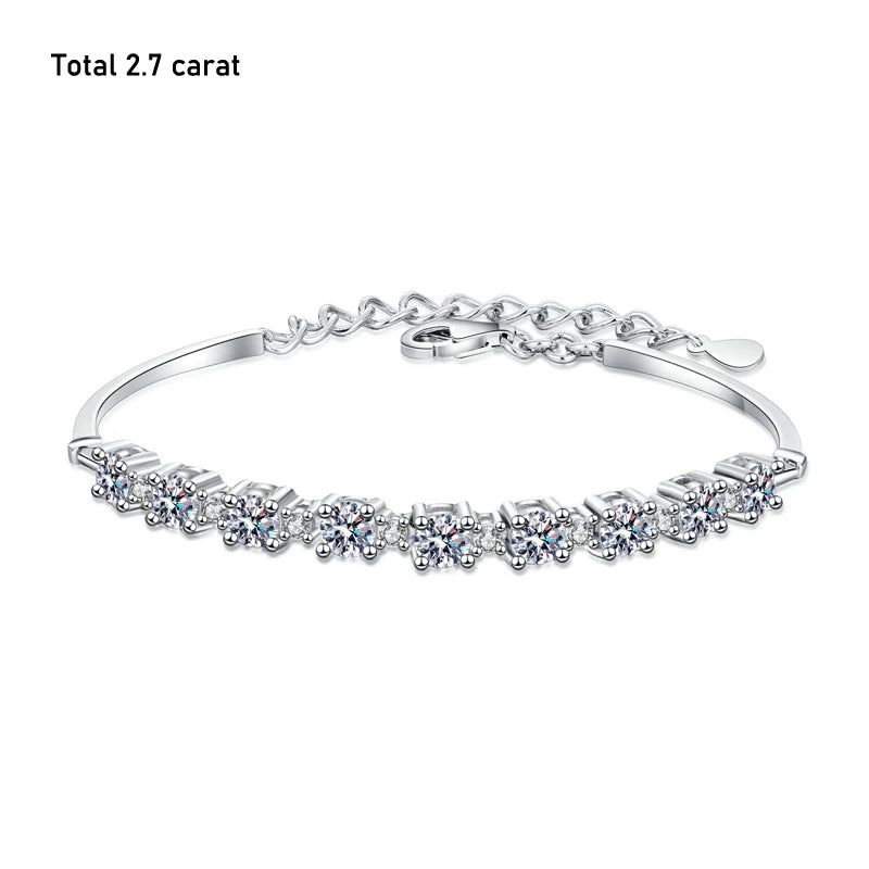 Moissanite Bracelets D Color Total 2.7 Carat For Women High Quality 925 Sterling Silver Girls Luxury Quality Jewelry Gift