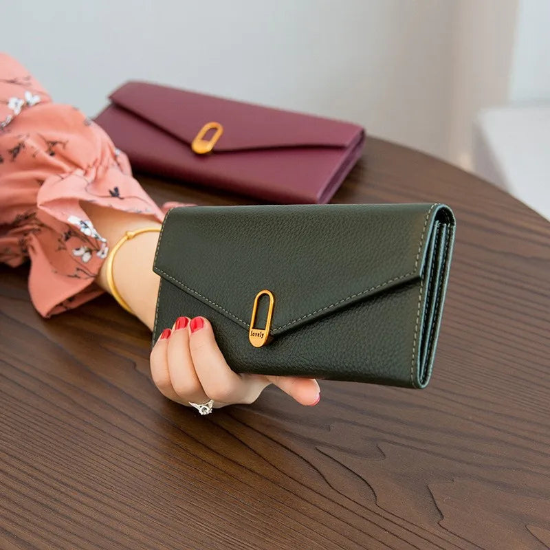 Genuine Cow Leather Wallets  Cellphone Card Holder