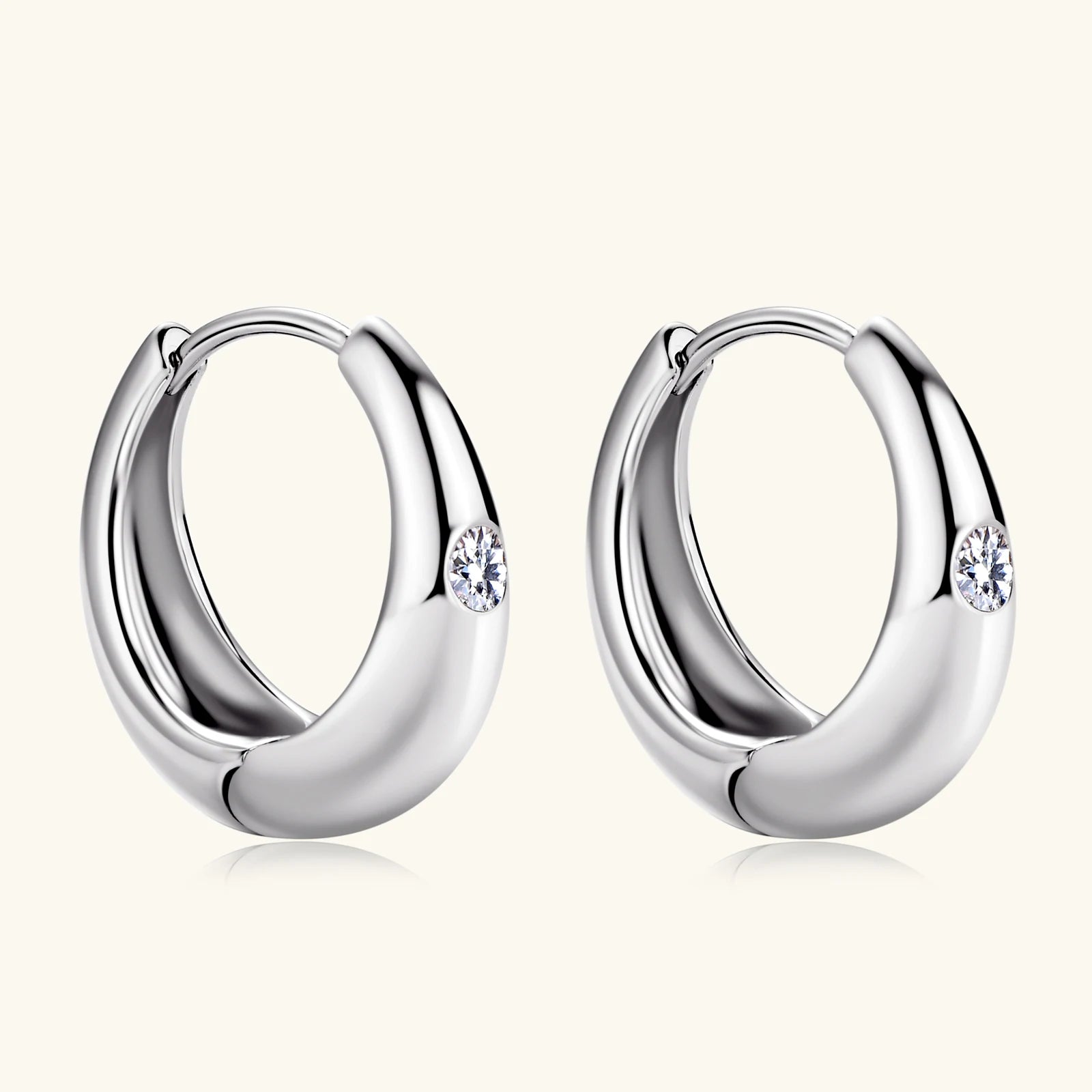 Hoop Earrings For Women 925 Sterling Silver Plated Gold 2.5mm Moissanite Huggie Hoops Earring 2023 Trend Fine Jewelry