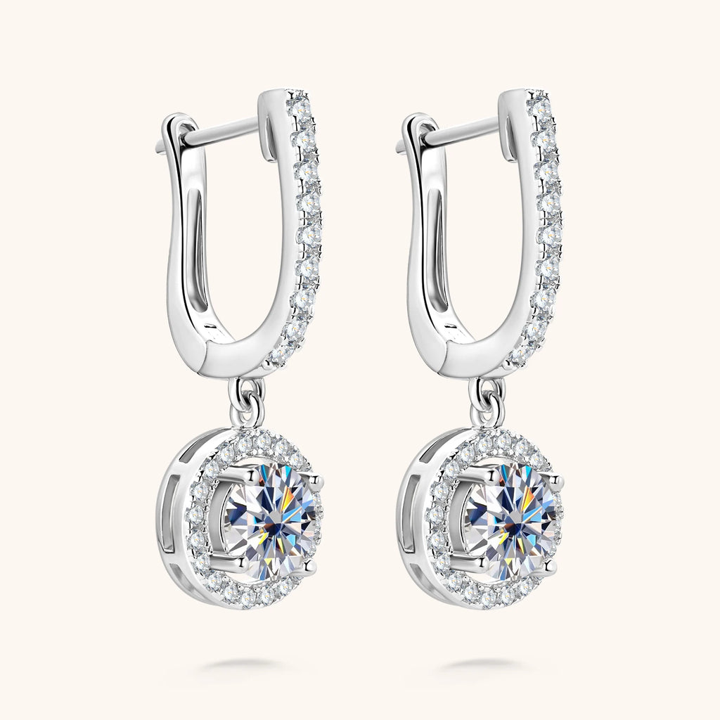 Moissanite Earrings for Women 100% 925 Sterling Silver Plated 1 Carat D Color 14k Gold Wedding  Jewelry with GRA Certified
