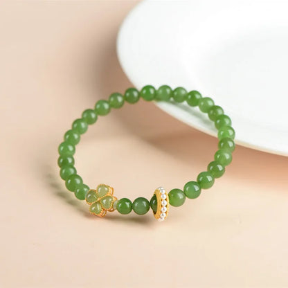 Natural Hetian Jade Pearl Bracelet