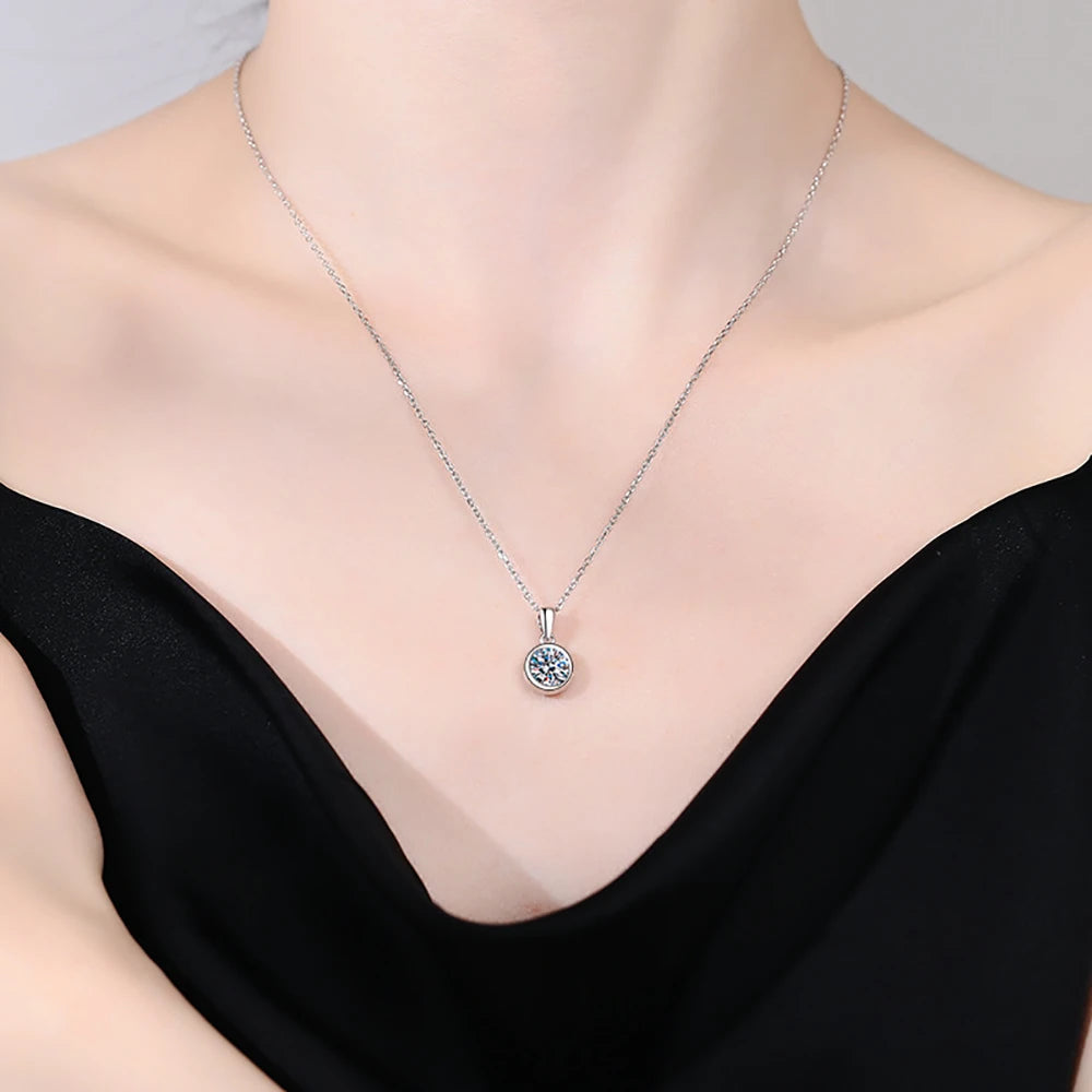 1 Carat Moissanite Drop Earring 2ct Pendant Necklace