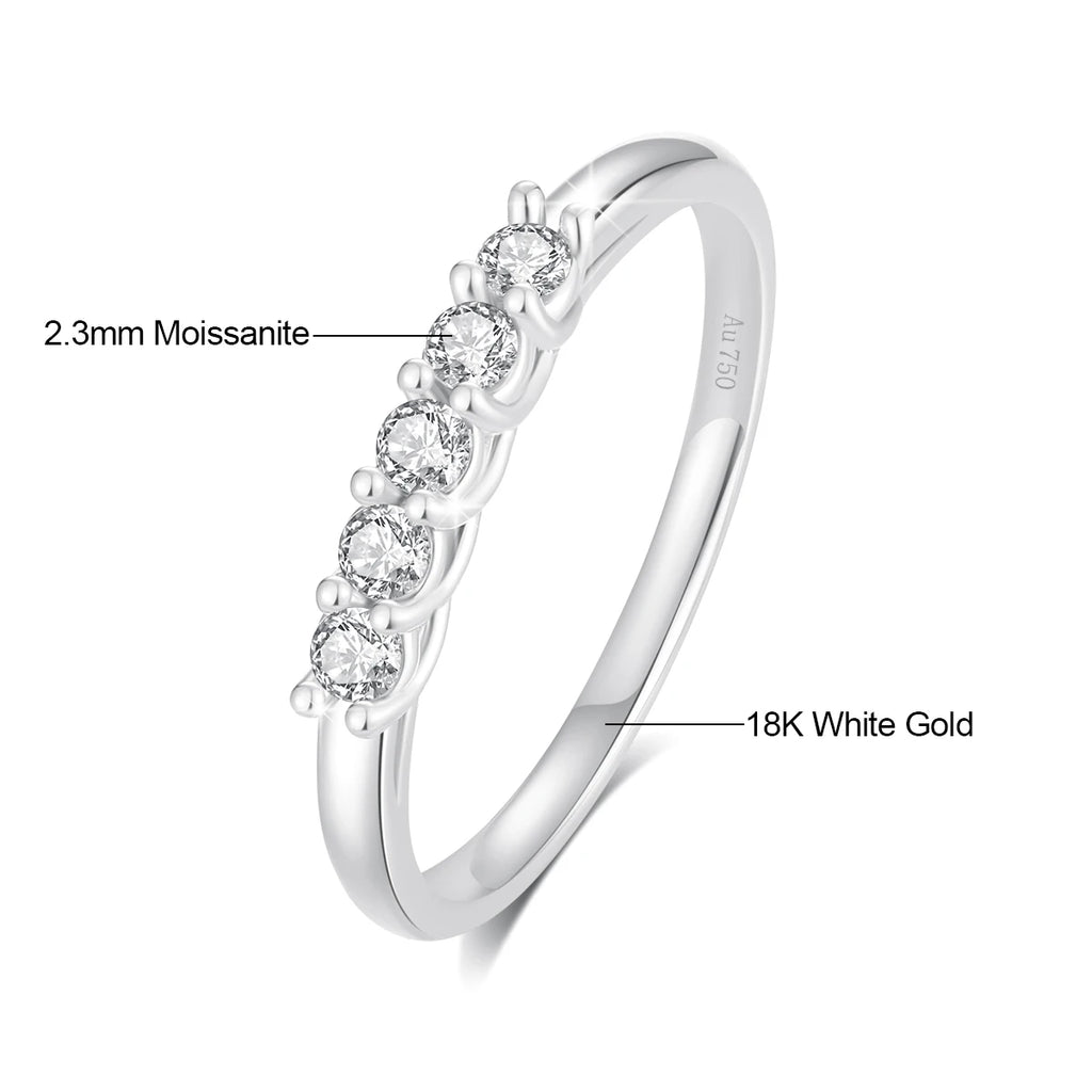 Gold Ring Real Gold Moissanite Stone Luxury Jewelry Certified 18k