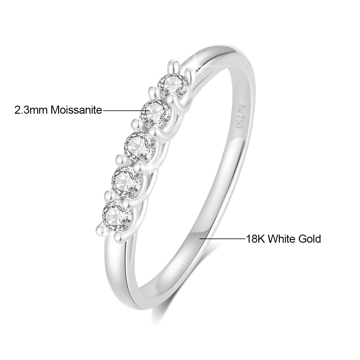 Gold Ring Real Gold Moissanite Stone Luxury Jewelry Certified 18k