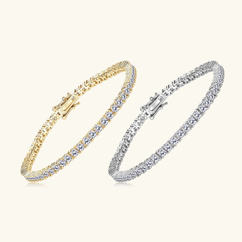 Moissanite Tennis Bracelet S925 Sterling Silver Plated 3mm D VVS1 18k White Gold Diamond Tennis Bracelets for Women