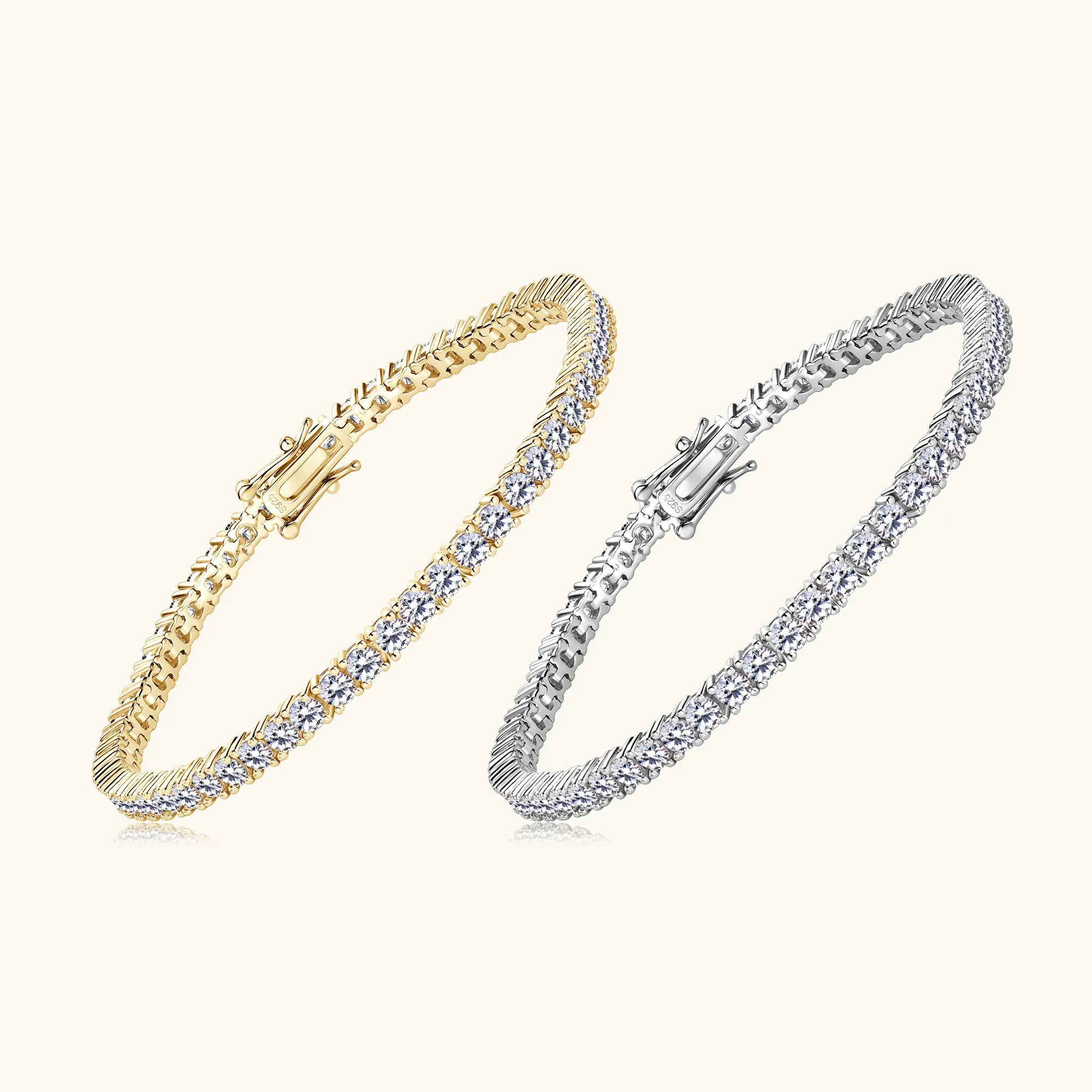 Moissanite Tennis Bracelet S925 Sterling Silver Plated 3mm D VVS1 18k White Gold Diamond Tennis Bracelets for Women