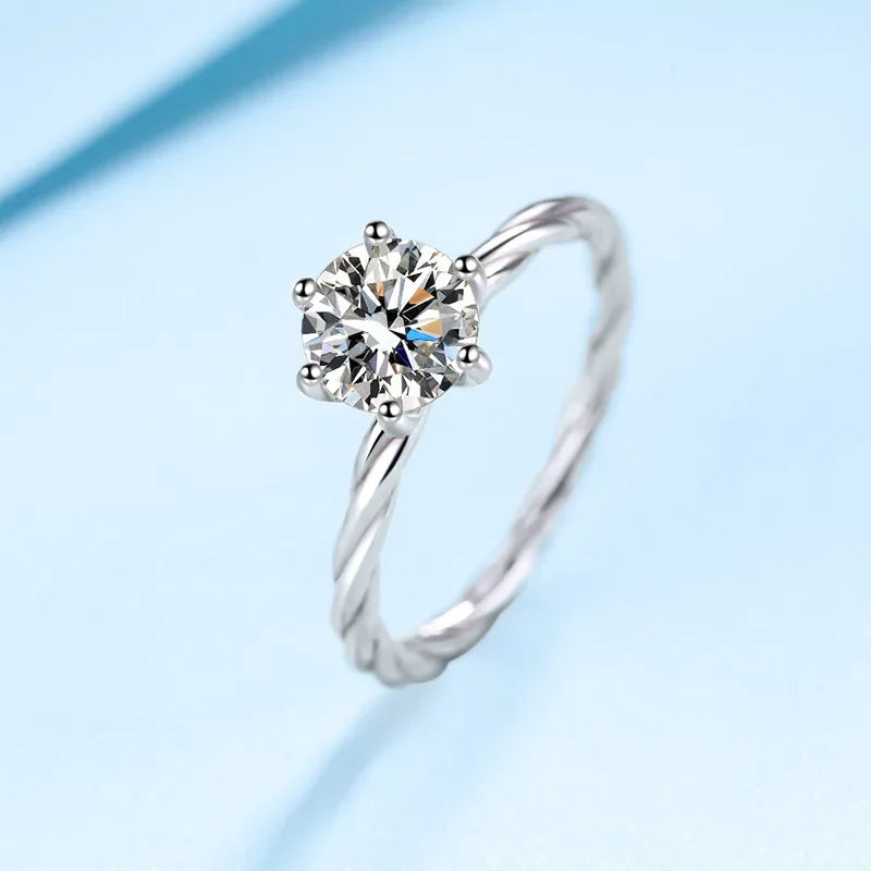 PT950 Platinum Moissanite 1Carat Diamond Ring