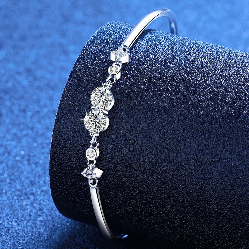 Moissanite Lab Diamond Bracelets 5mm 925 Sterling Silver Women's Hand Bracelet Chain luxury Jewelry For Women