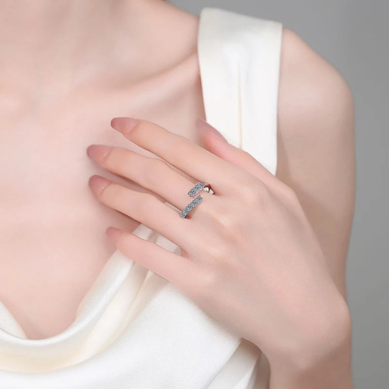 Women Valentine's Day 18K White Gold Girl Friend Birthday Gift 0.8CT VVS D Color Moissanite Diamond PT950 Platinum Wedding Rings