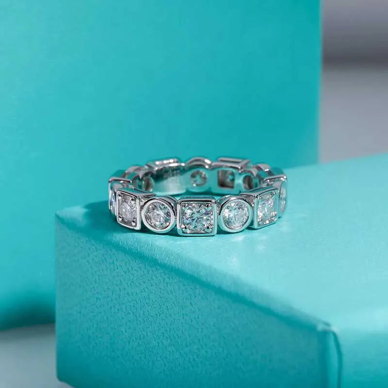 Moissanite Eternity Ring Diamond Wedding