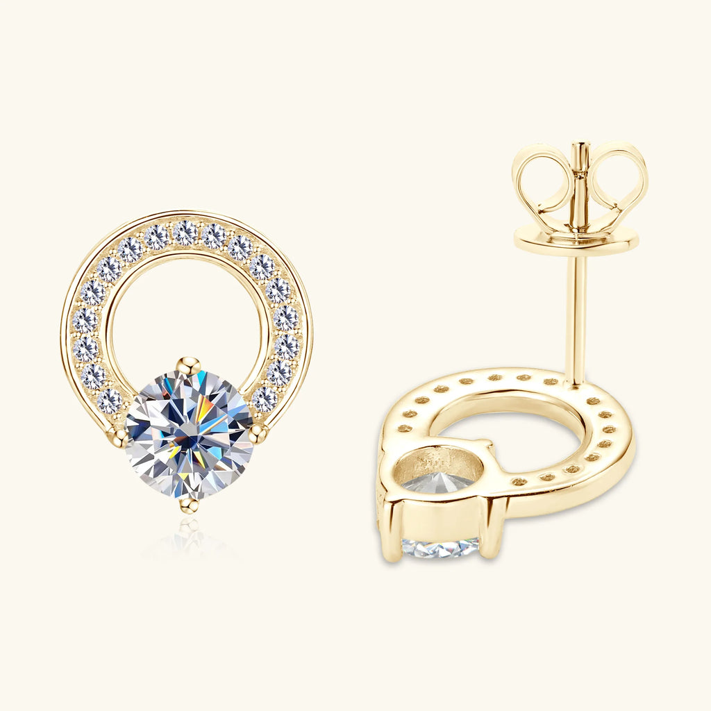 0.5ct 5mm Moissanite Earrings 925 Sterling Silver 14K Gold Plated Cartilage Piercing Ear Studs for Women Jewelry Gift