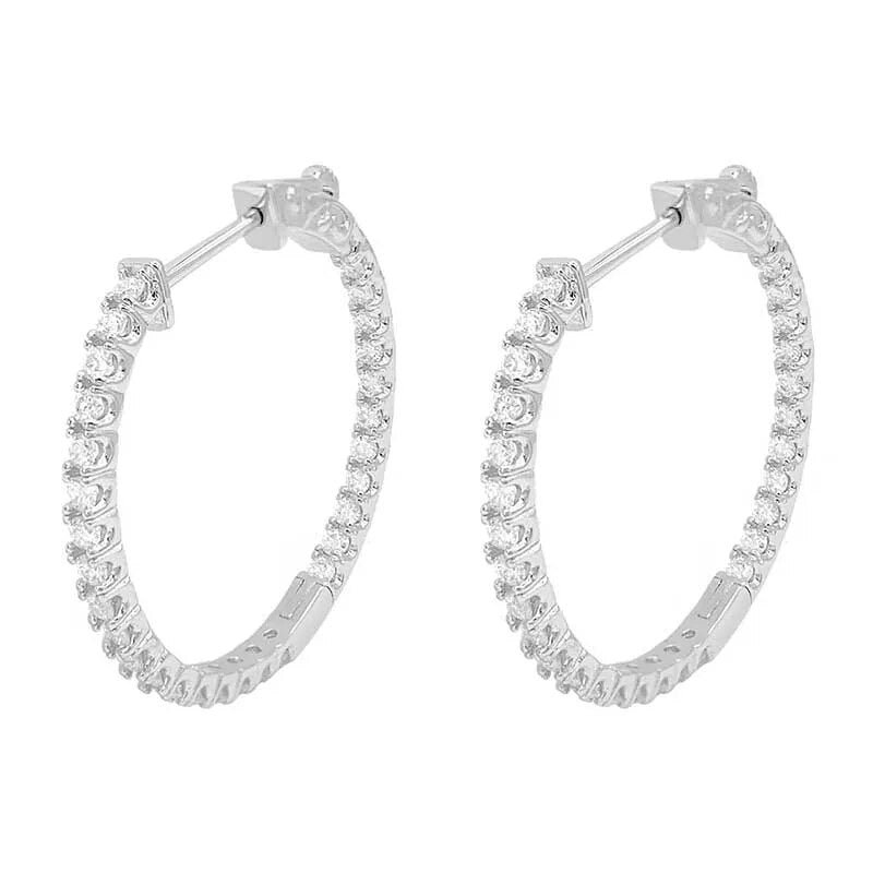 Moissanite Diamond Hoop Earrings